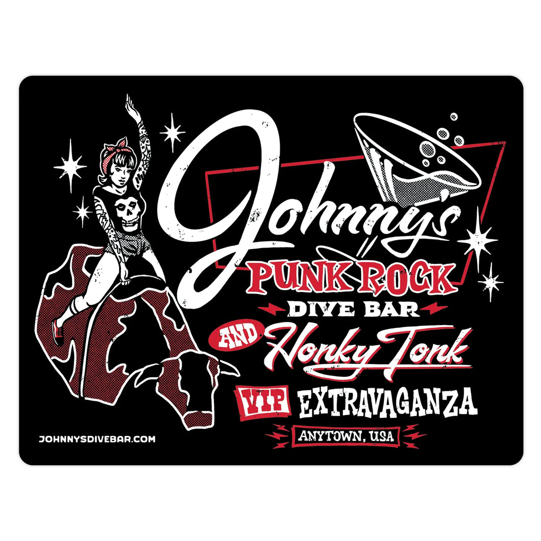 Johnny's Mechanical Bull Babe sticker